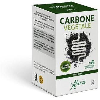 Aboca carbone vegetale integratore flatulenza post-prandiale, 90 compresse