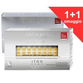 1+1Crescina Transdermic Ricrescita Isole Follicolari 1700 Uomo 20 fiale